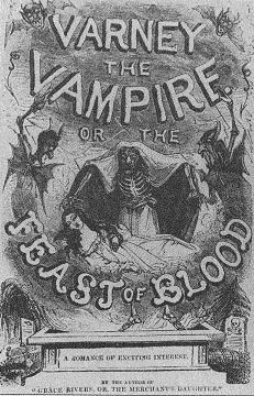 Cover of first vampire serial, Varney the Vampire (1847).