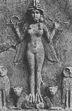 Photo of a carving of the Hebrew demoness Lilith.